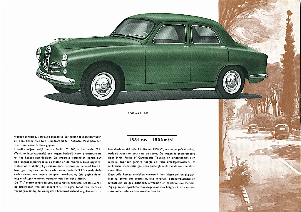 1950 Alfa Romeo 1900 Brochure Page 2